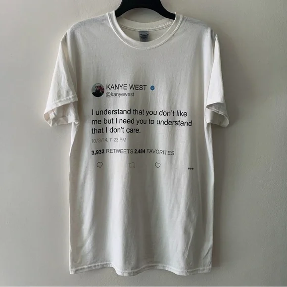 Kanye West Tweet Graphic White T-Shirt - Picture 2 of 3